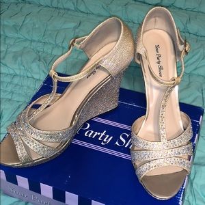 Your Party Shoes Nude Wedges